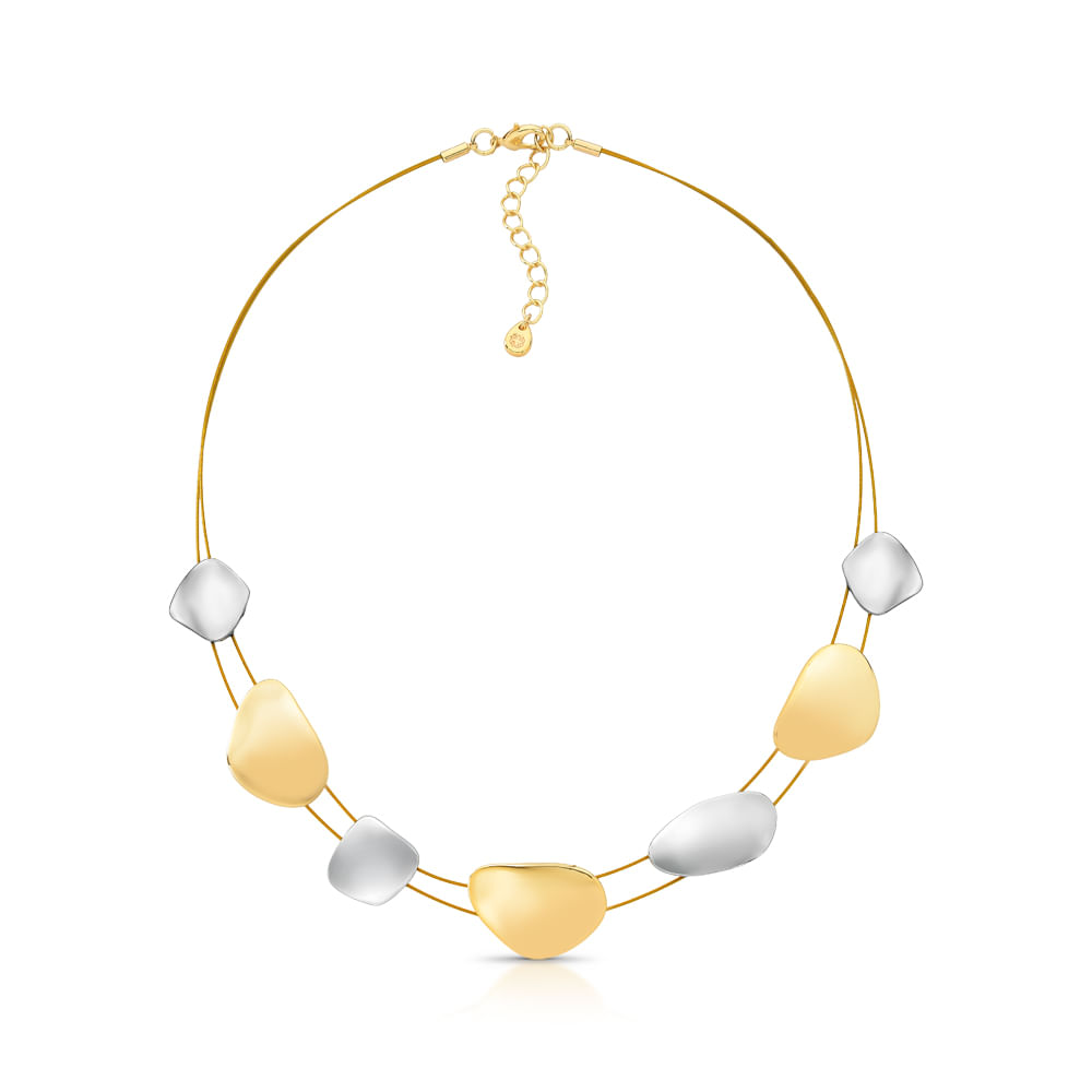 Colar Dourado e Prateado Elementos Organicos CO01011362MBLS